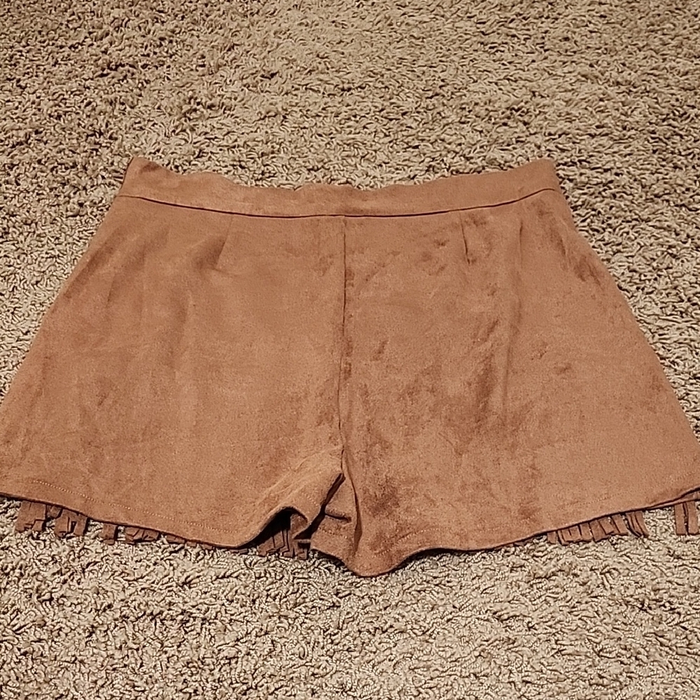 Flying Tomato Brown Fringe Women's Shorts - Picture 4 of 4